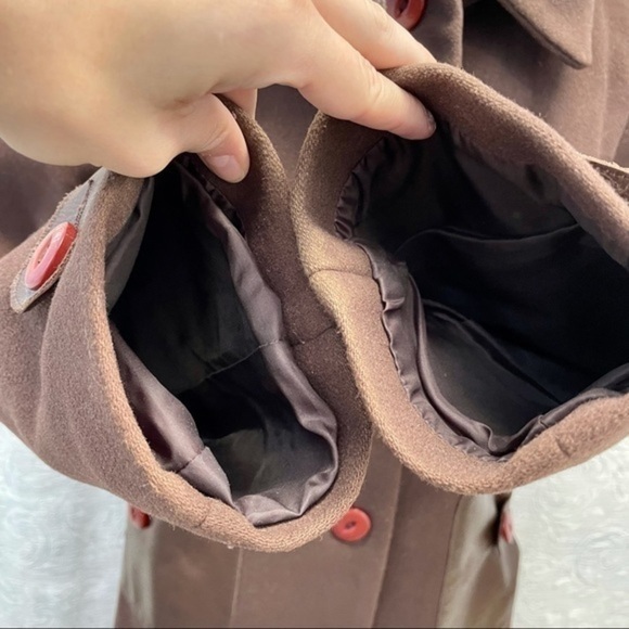 Mackage Wool/Cashmere Long Coat w Leather Trim - Picture 11 of 13